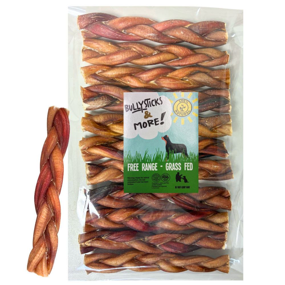 Bullysticks and More! -6 Inch Braided Bully Sticks - 8 Count