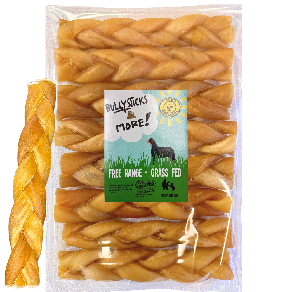Bullysticks and More! - 6 Inch Beef Collagen Braids for Dogs 6 Count