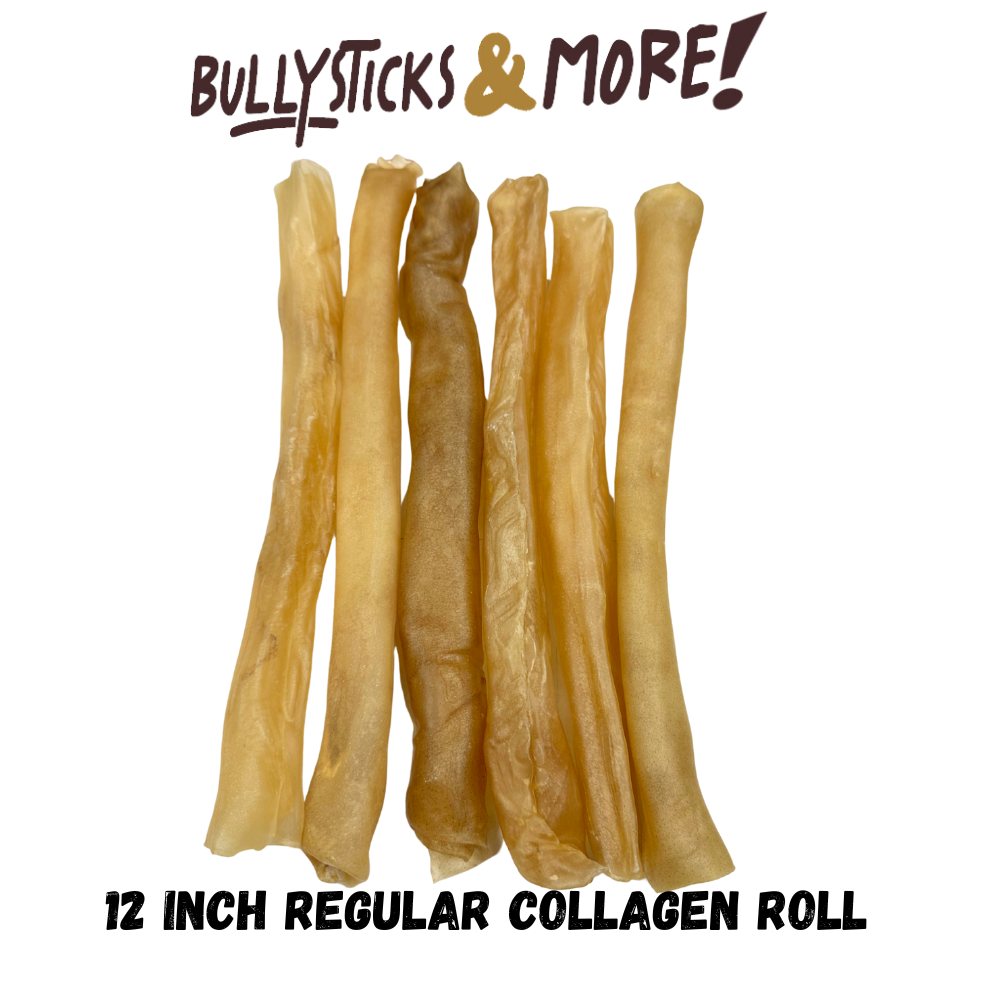 Bullysticks and More! - 12 Inch Regular Beef Collagen Rolls 50 Count