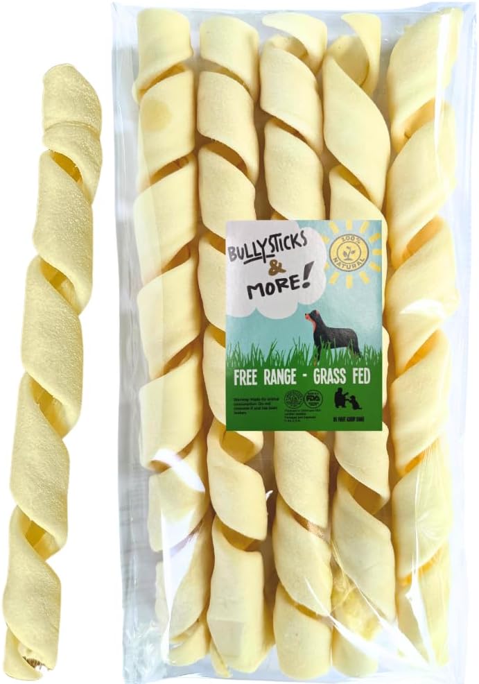 Bullysticks and More! - 10-12 Inch Beef Cheek Springs for Dogs 4 Count