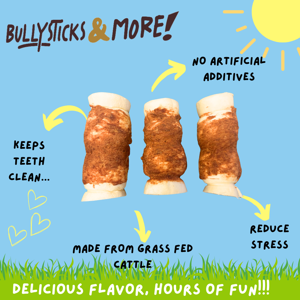Bullysticks and More! - 5-6 Inch Chicken Wrapped Beef Cheek Rolls 50 Count