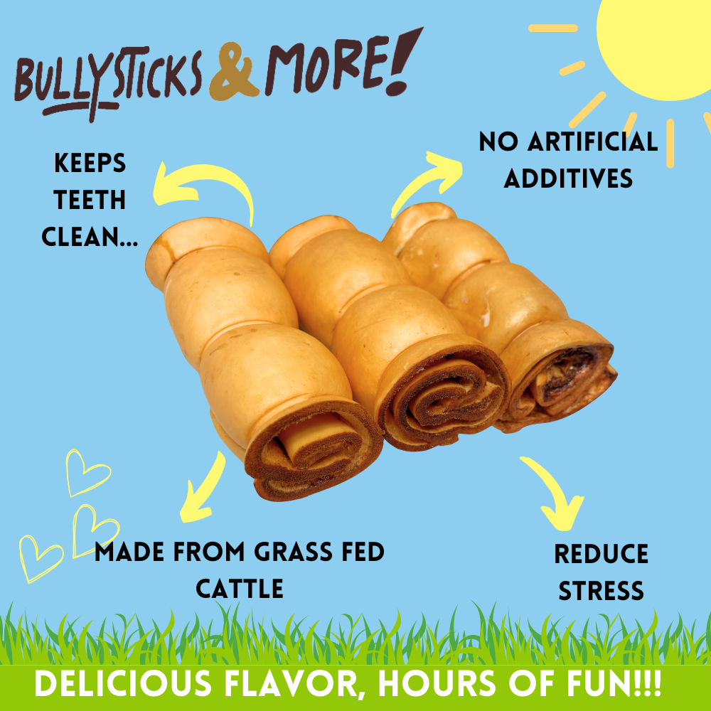 Bullysticks and More! - 5-6 Inch Peanut Butter Beef Cheek Rolls 50 Count