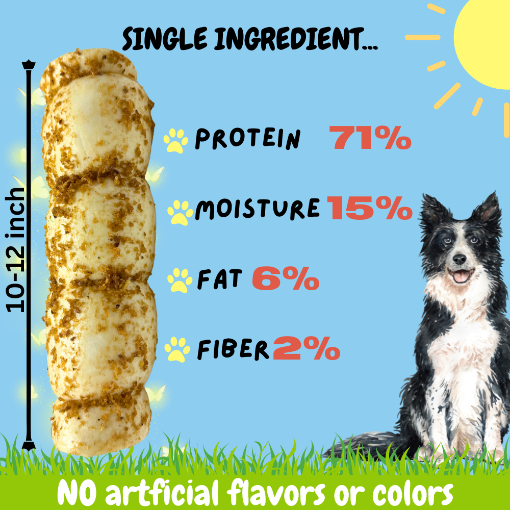 Bullysticks and More! - 10-12 Inch Extra Thick Bully Dust Rolls 3 Count