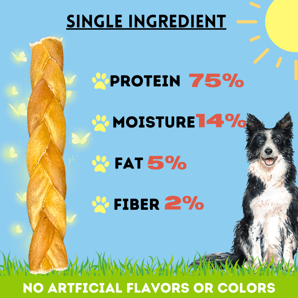 Bullysticks and More! - 6 Inch Beef Collagen Braids for Dogs 25 Count
